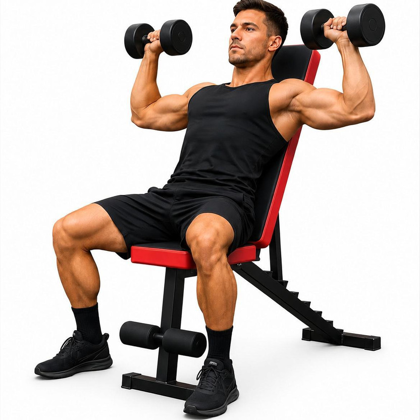 Sporto Fitness S-102 Weight Bench,700LB Stable Multi-Purpose Foldable Incline Decline Exercise Multipurpose Fitness Bench