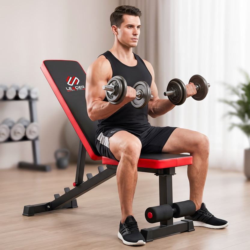 Leader Sportz Adjustable Gym Bench for Home Gym, 500 kg Capacity, 7-Position Incline Decline Multipurpose Fitness Bench