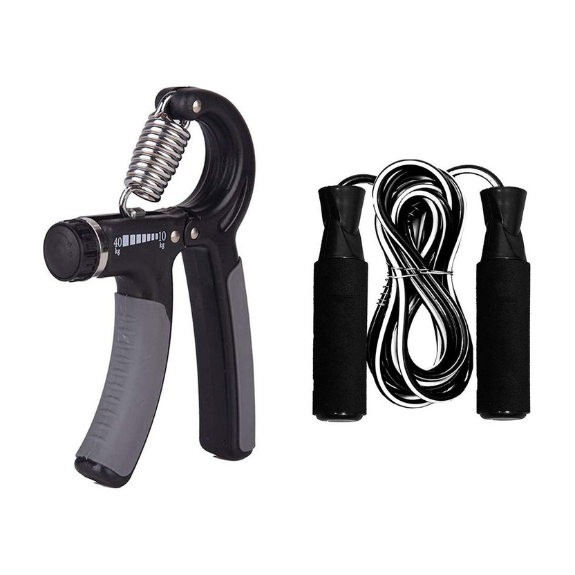 MUNSHINE Adjustable Hand Gripper with Skipping Rope for Gym Workout Hand Grip/Fitness Grip
