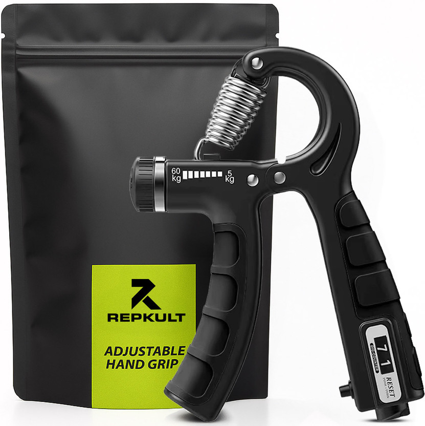REPKULT Adjustable Hand Grip Strengthener for Men & Women for Home Exercise Equipment Hand Grip/Fitness Grip(Black)