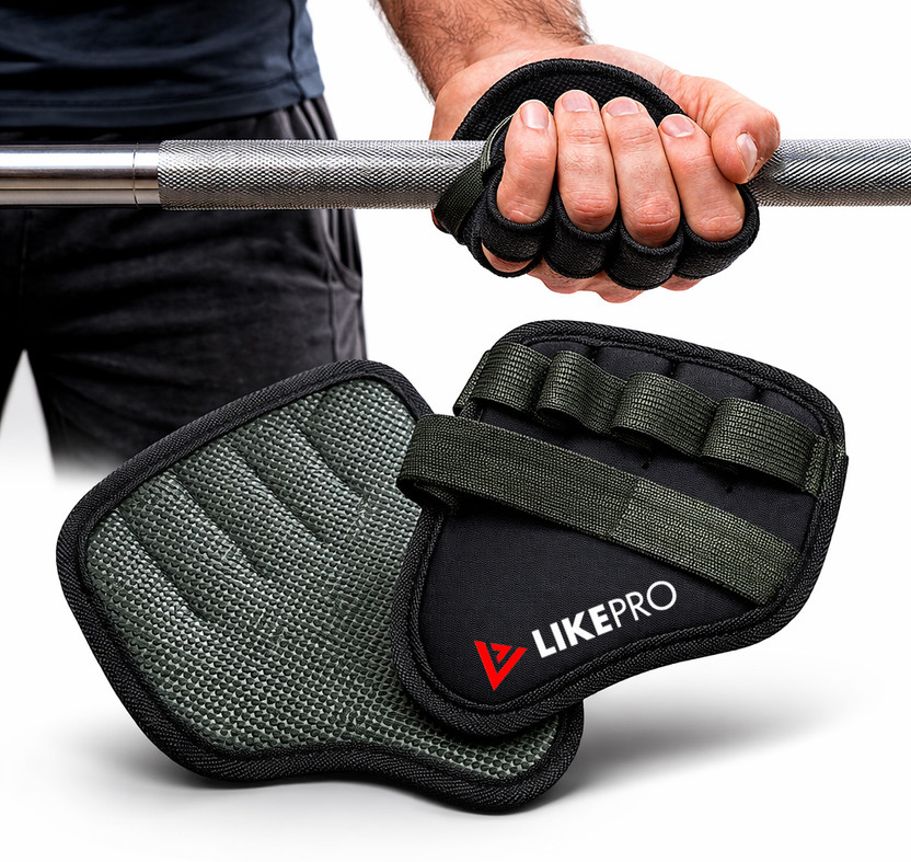 LIKEPRO Premium Lifting Grips , Non-Slip Padded Gloves for Gym & Strength Training Gym & Fitness Gloves(Black)
