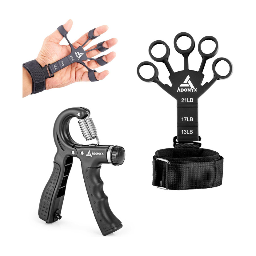 ADONYX Hand Strengthener Flexion Extension Training & Strengthener Exerciser Hand Grip/Fitness Grip(Black)