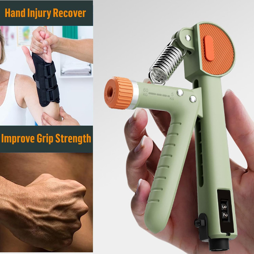 Manogyam Hand Grip | Forearm Exerciser, Gym Fitness, Muscle Building & Injury Recovery Hand Grip/Fitness Grip(Green)