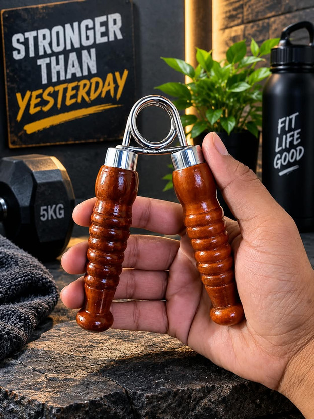 bs sports Wooden hand gripper Hand Grip/Fitness Grip(Brown)