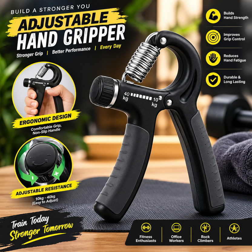 Adjustable Adjustable Hand Gripp Adjustable Non Counter Hand Grip Hand Grip/Fitness Grip(Multicolor, Black) - Flipkart Deal