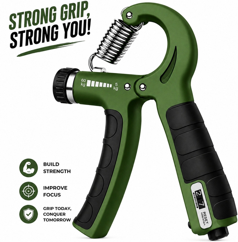 BabePanda BabePanda Unisex Adjustable Hand Gripper with Mechanical Counter Hand Grip/Fitness Grip(Multicolor) - Flipkart Deal