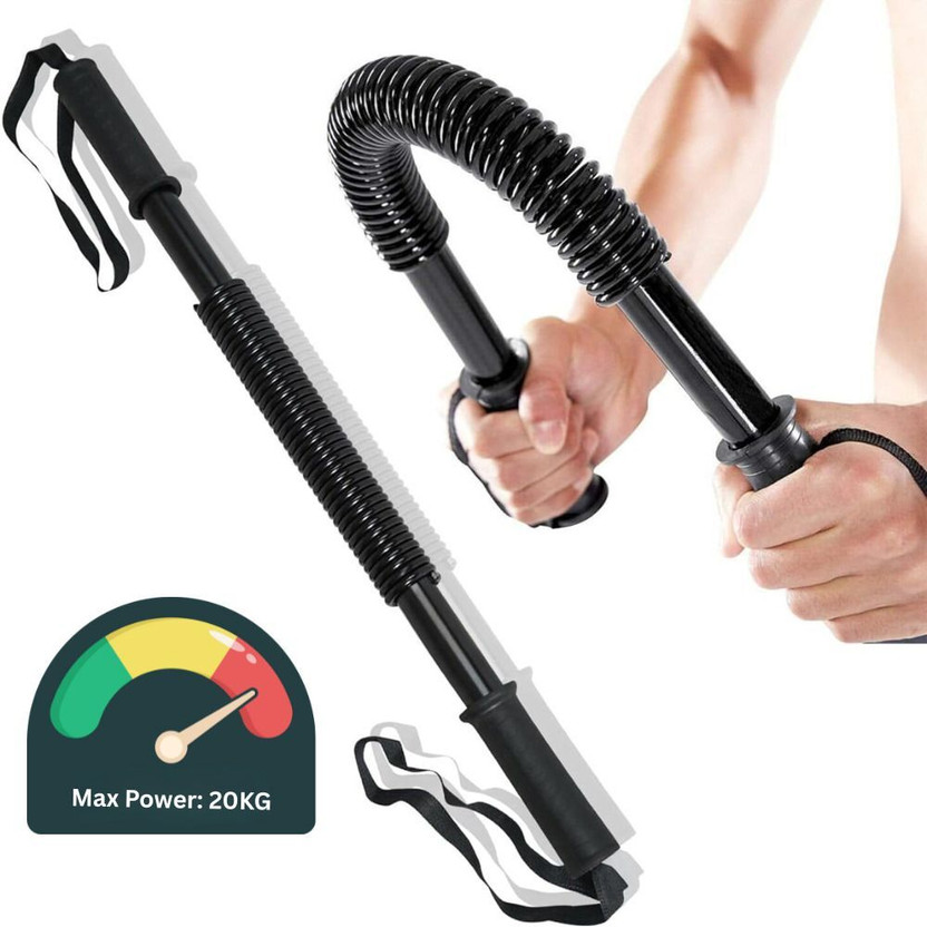 Fitness Scout Power Twister Bar | Upper Body Strength Training Workout for Arm Builder 20Kg Hand Grip/Fitness Grip(Black)