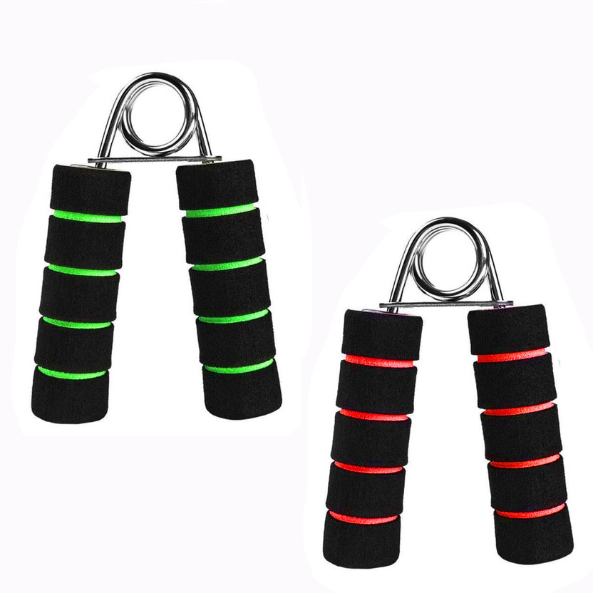 TRUE INDIAN Sports Soft Foam Handle Hand Exerciser Gripper| Wrist Forearm | Finger Strength Hand Grip/Fitness Grip(Green, Red)