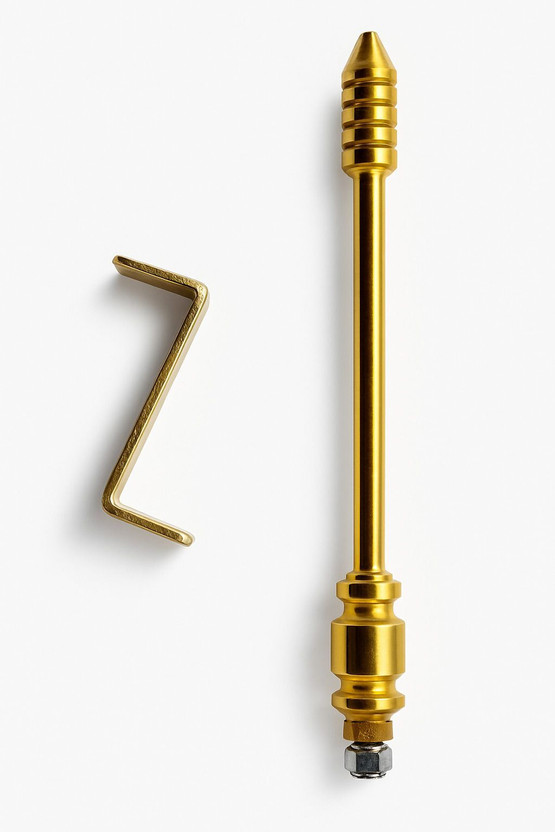 ARSH Golden Car Flag Rod with Bracket Set for All Car Models Windsock Car Window Flag(Metal, Pack of 1)