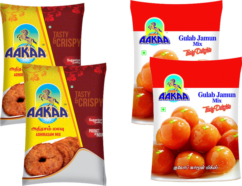 AAKAA AAKAA ADHIRASAM AND GULAB JAMUN MIX(0.5 kg, Pack of 4) - Flipkart Deal
