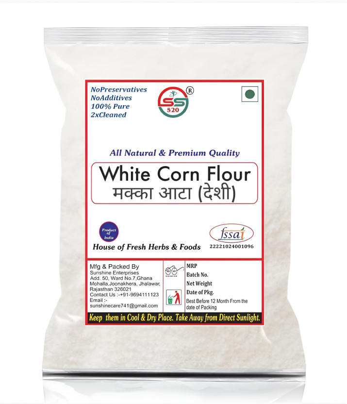 SS520 White Corn Flour 400g. (Deshi Makka Aata) Maize Powder For Baking & Cooking(400 g)
