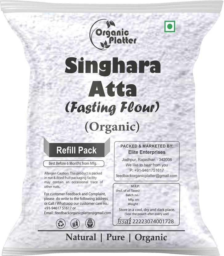 Organic Platter Singhara Atta For Fasting| Water Chestnut Flour |Singoda Aatta| Singhare ka Atta(0.25 kg)