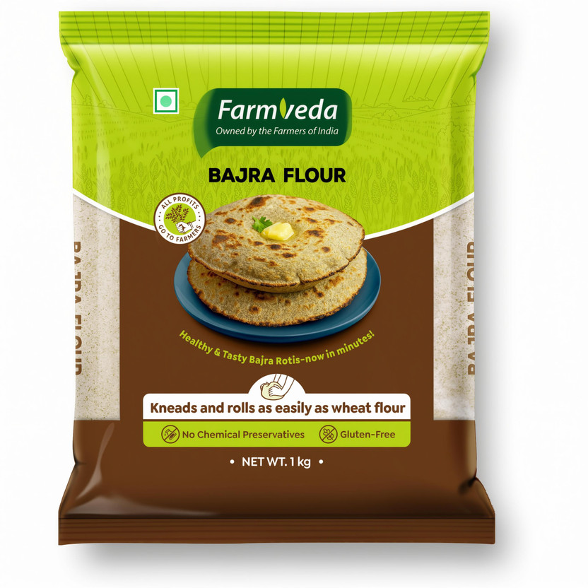farmveda farmveda Bajra (Pearl Millet) Flour | Gluten Free(2 kg) - Flipkart Deal