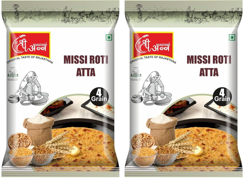 RajasthanishreeAnn MISSI ROTI ATTA(2 kg, Pack of 2)