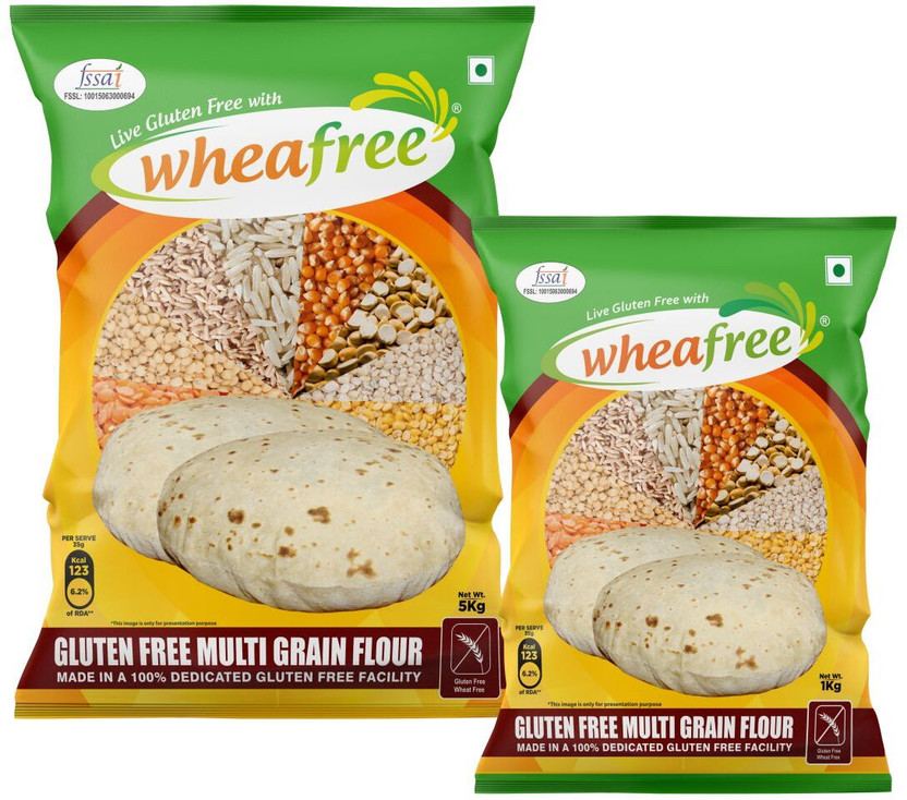 wheafree Gluten Free Multigrain Flour Combo Pack (5Kg and 1Kg)(6 kg, Pack of 2)