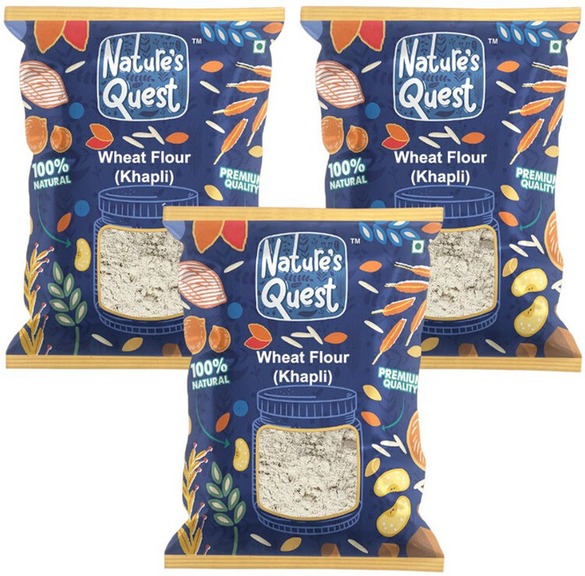 Nature’s Quest Khapli Wheat Grain Flour Pack of 3 - 1.5 Kg(1.5 kg, Pack of 3)