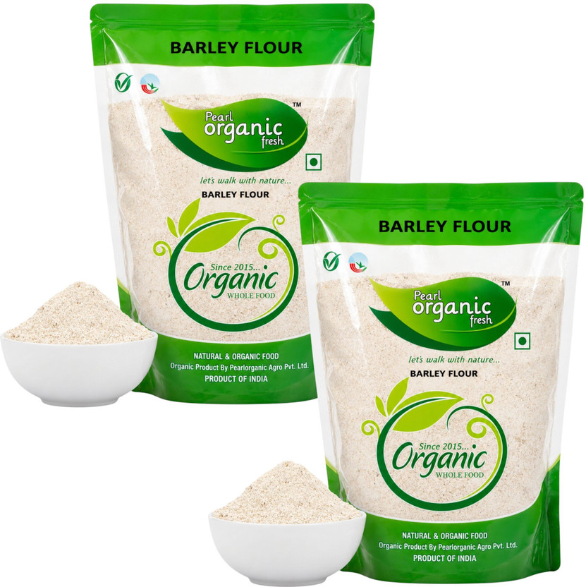 Pearl Organic Fresh Barley Flour | Stone-Ground Jau Atta | High Fibre Healthy Flour 1kg(1 kg, Pack of 2)