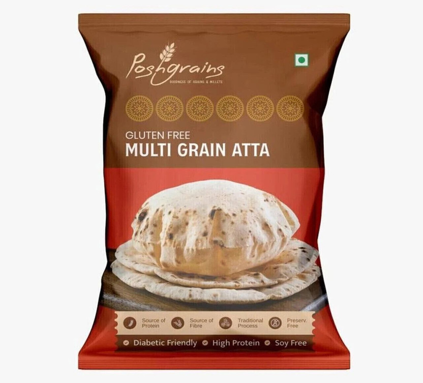 Poshgrains Poshgrains Gluten Free Multigrain Atta 500g– Fibre & Protein, No Preservatives, Weight Mgmt(500 g) - Flipkart Deal