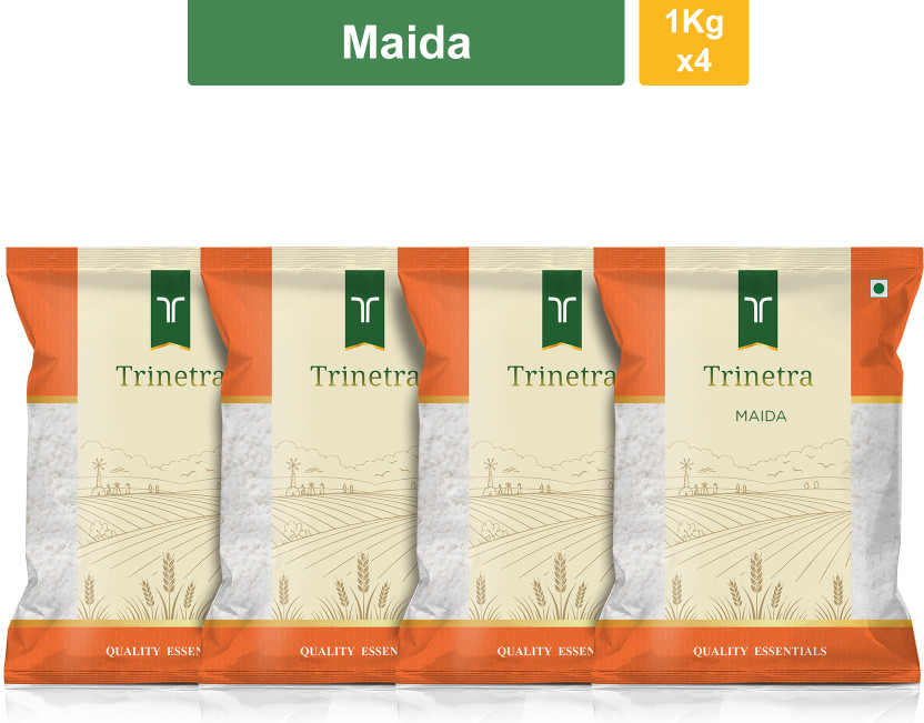 Trinetra Maida 1Kg Each (Pack of 4)- 4000g(4 kg, Pack of 4)