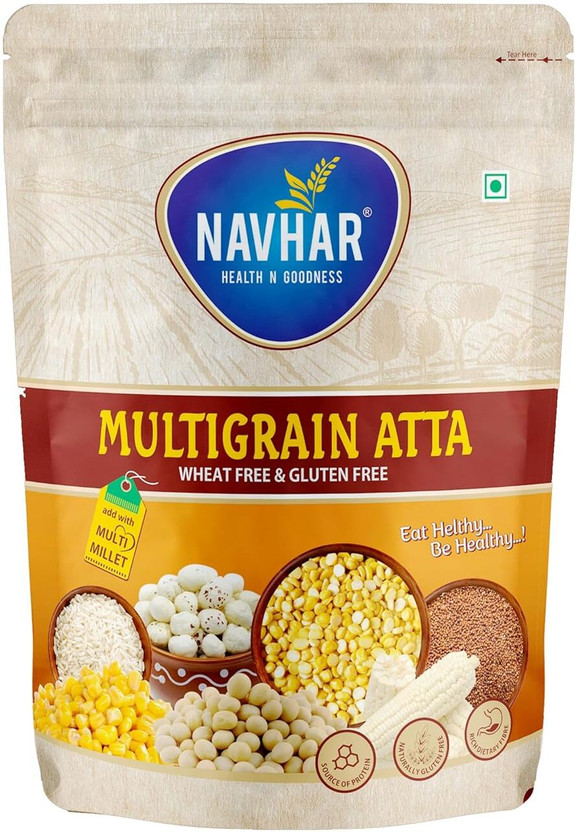 NAVHAR HEALTH N GOODNESS Multigrain Atta (1kg x 4 Packs) | Wheat Free & Gluten Free Flour |(4 kg)