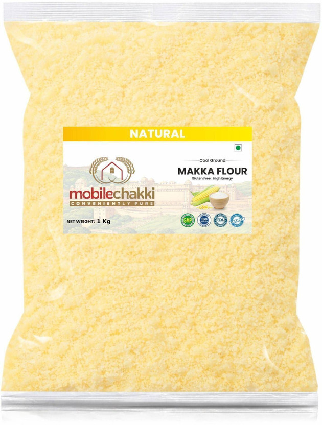 MOBILE CHAKKI Premium Makka Atta | Maize Flour | Gluten Free & High Fiber Healthy(1 kg)
