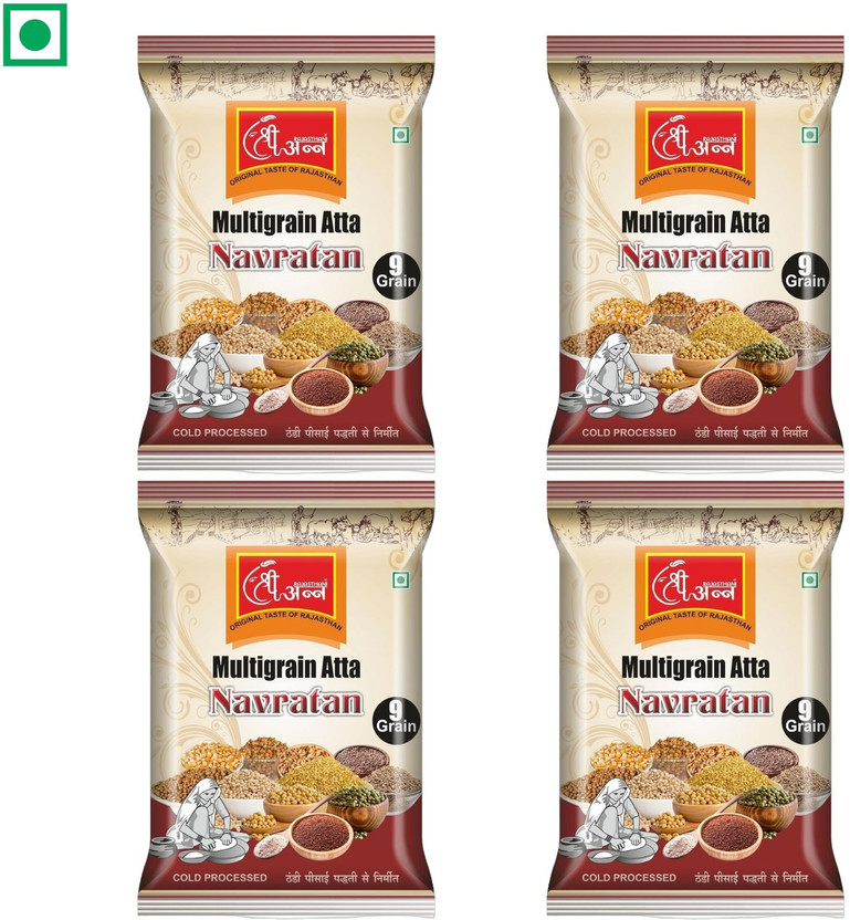 RajasthanishreeAnn Multigrain Atta(4 kg, Pack of 4)