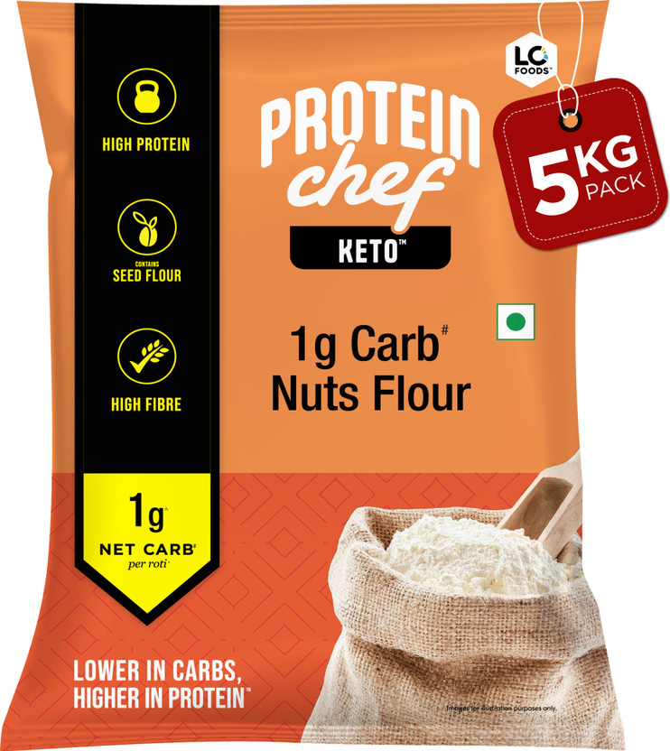 Lo! 1g Carb Nuts Flour, High Protein, High Fibre, No Maida(5 kg)