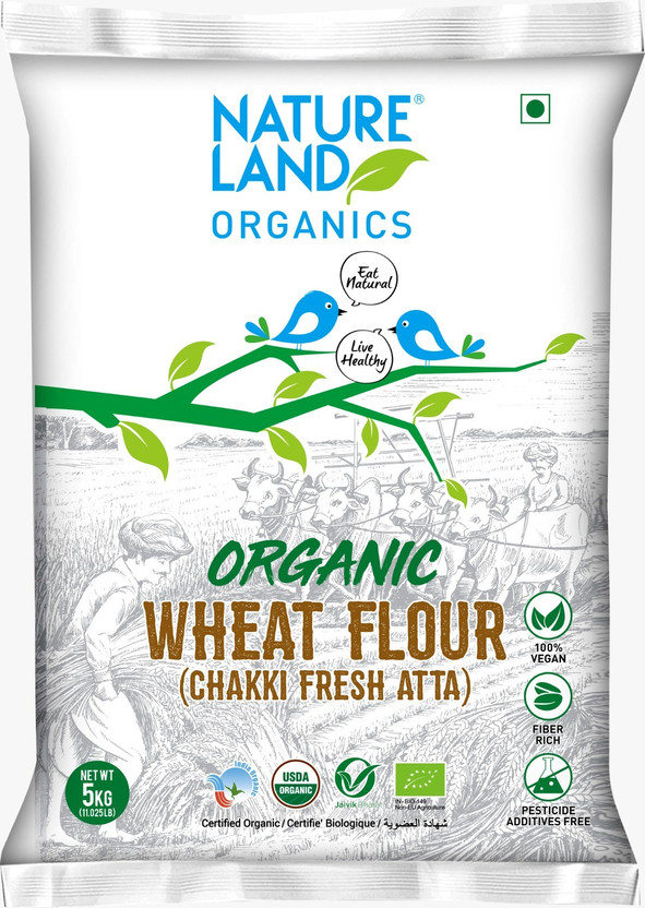 Natureland Organics Whole Wheat Chakki Atta(5 kg)