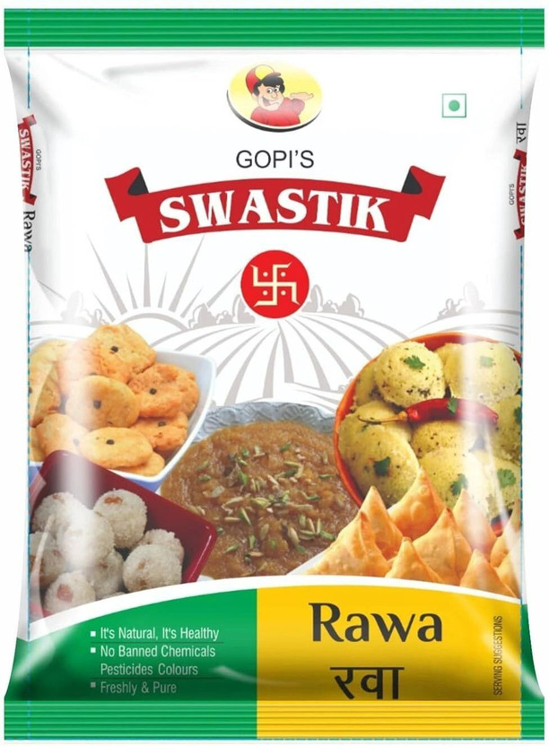 Swastik Rava | Natural, Nutritious, Healthy | For Upma, Rawa Idli, Rawa Dosa, Halwa(500 g)