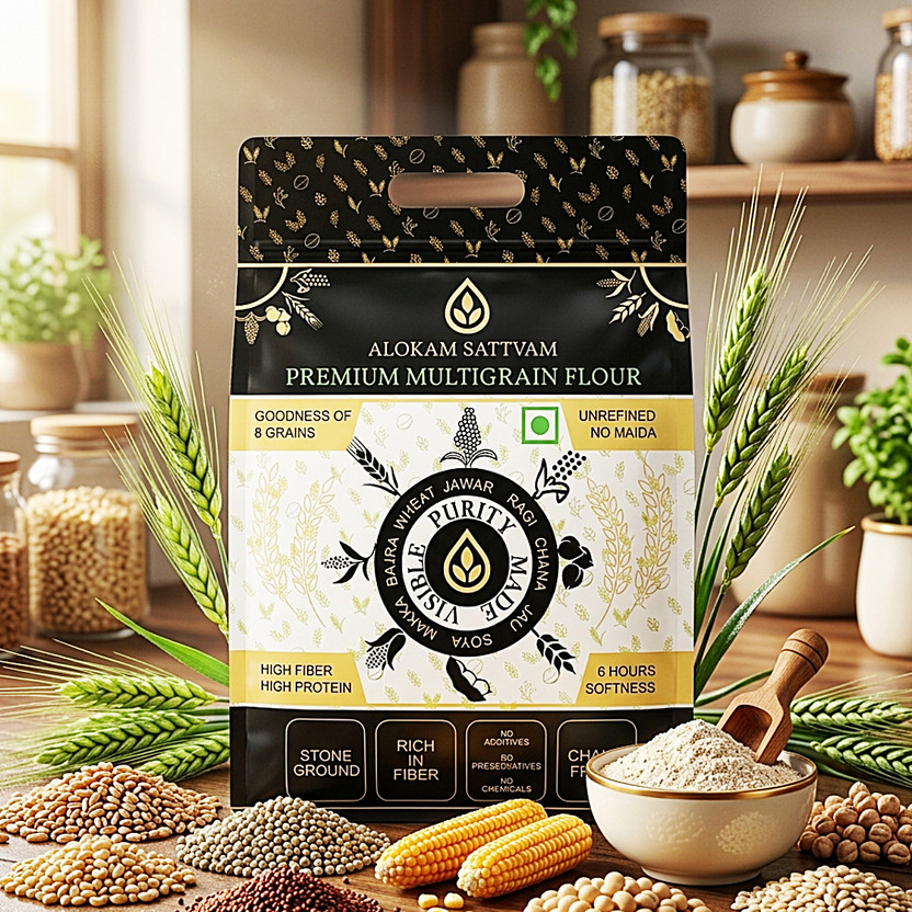 ALOKAM ALOKAM SATTVAM Chakki Fresh Premium Multigrain Flour(5 kg) - Flipkart Deal