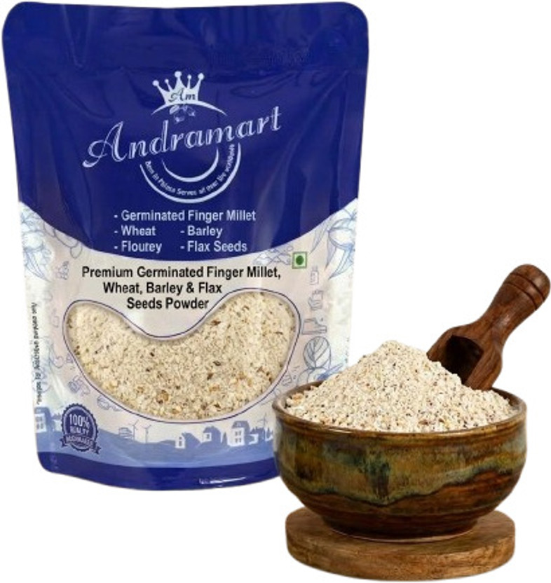 ANDRAMART ANDRA MART Sprouted Multigrain Health Mix Flour | Atta | 1kg (4x250g) with Nuts(1 kg, Pack of 4)