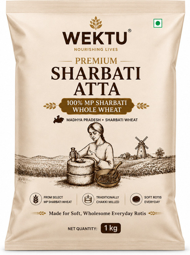WEKTU Premium Sharbati Whole Wheat Atta/1kg(1 kg)