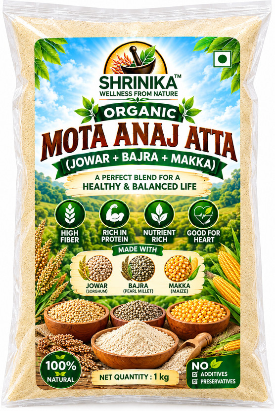 Shrinika Premium Mota Anaj Atta | Organic & Natural Millet Flour | High Fiber |(1 kg)