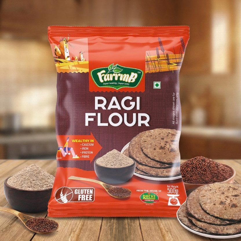 FarrmB FarrmB Ragi Flour (Finger Millet) | Gluten Free & Rich in Calcium(500 g) - Flipkart Deal