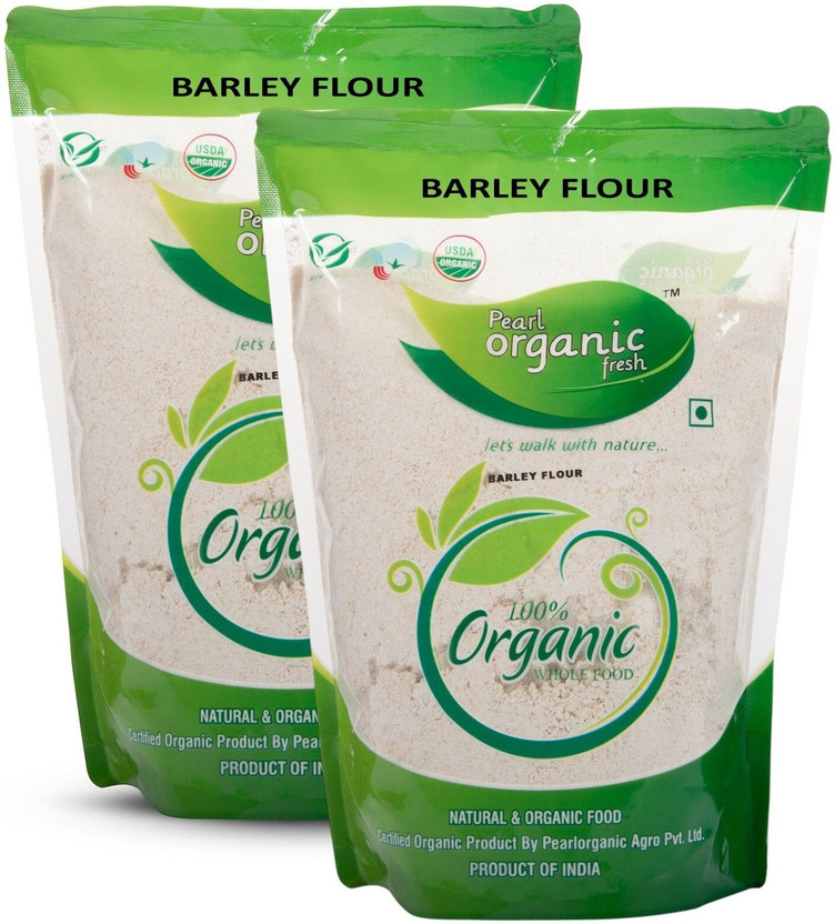 Pearl Organic Fresh Barley Flour | Stone-Ground Jau Atta | High Fibre Healthy Flour 1kg(1 kg, Pack of 2)