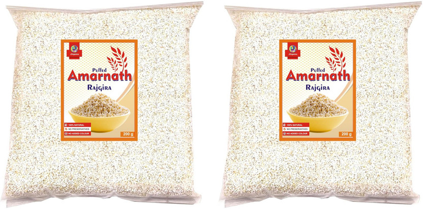 J Organics Puffed Amarnath Rajgira Amaranth Seeds Healthy Breakfast & Snack Gluten Free(400 g, Pack of 2)