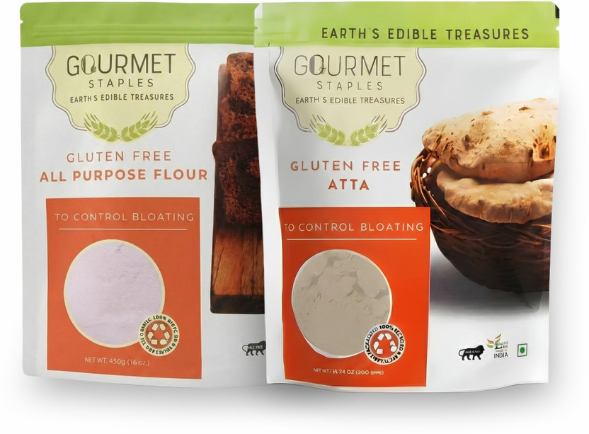 Gourmet Staples Gluten-Free Atta & All-Purpose Baking Flour (Pack of 2)-For Roti, Cake & Cookies(1800 g, Pack of 2)