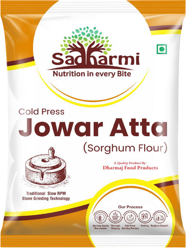 Sadharmi Pure Cold-Pressed Jowar Atta | Stone-Ground Sorghum Flour | Gluten-Free(500 g)
