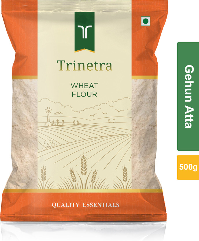 Trinetra Best Quality Gehun Atta (Wheat Flour)-500gm (Pack Of 1)(0.5 kg)