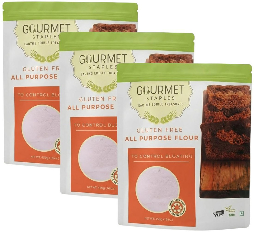 Gourmet Staples Gluten-Free All Purpose Flour - (Pack of 3), Perfect for All Baking & Roti Needs(2700 g, Pack of 3)