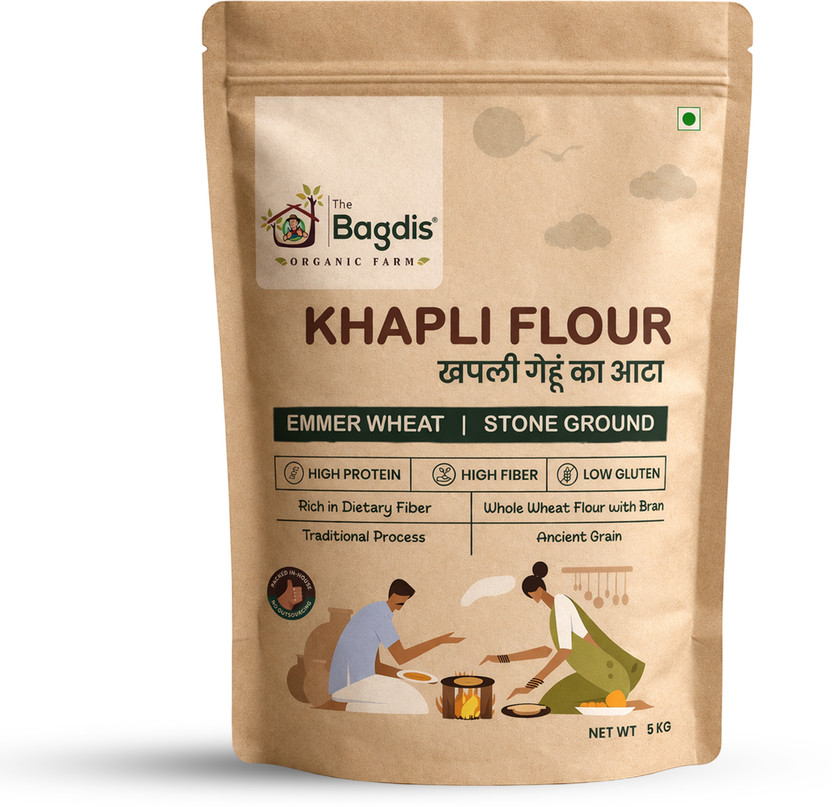 The The Bagdis Khapli Atta Emmer Wheat Flour Low Gluten, High Fibre Stone Ground Organic 5kg(5 kg) - Flipkart Deal