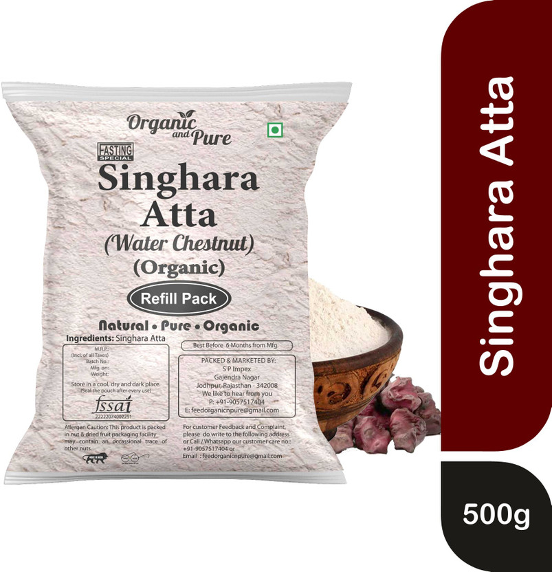 Organic and Pure Singhara Atta Flour Singoda Singhade Ka Water Chestnut Flour for Fasting Refill(500 g)