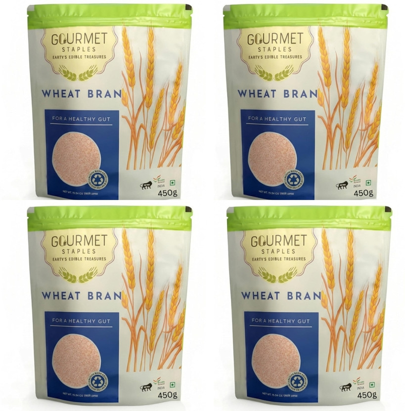 Gourmet Staples Wheat Bran Flour (Pack 0f 4) for Digestion & Weight Loss - High Fiber & VitaminE(1800 g, Pack of 4)