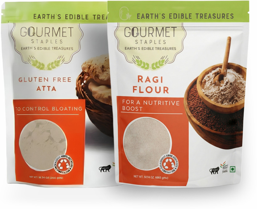 Gourmet Staples Gluten Free Superfood Atta with Ragi (Pack of 2), Low Carb & Diabetic Friendly(1800 g, Pack of 2)