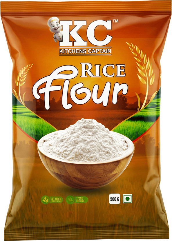 Kitchens Captain Rice Flour | Fine Ground Rice Powder for Cooking & Traditional Recipes(500 g)
