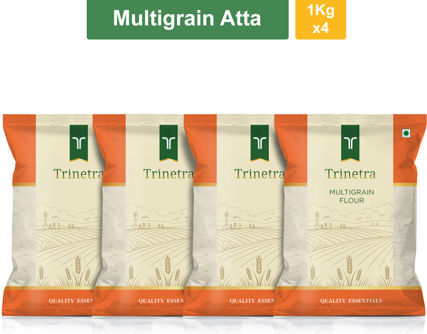 Trinetra Trinetra Best Quality Multigrain Atta (Multigrain Flour)-1Kg (Pack Of 4)(4 kg, Pack of 4) - Flipkart Deal