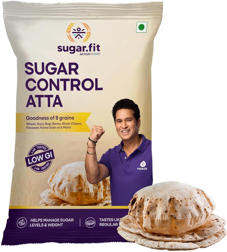 Sugar.fit Multigrain Atta Low GI 8-in-1 Flour for Weight | Sugar Control & High Protein(1 kg)