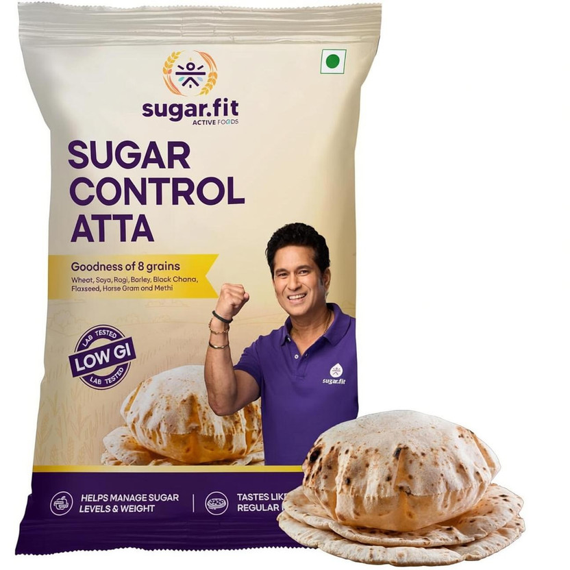 Sugar.fit Multigrain Atta Low GI 8-in-1 Flour for Weight | Sugar Control & High Protein(1 kg)