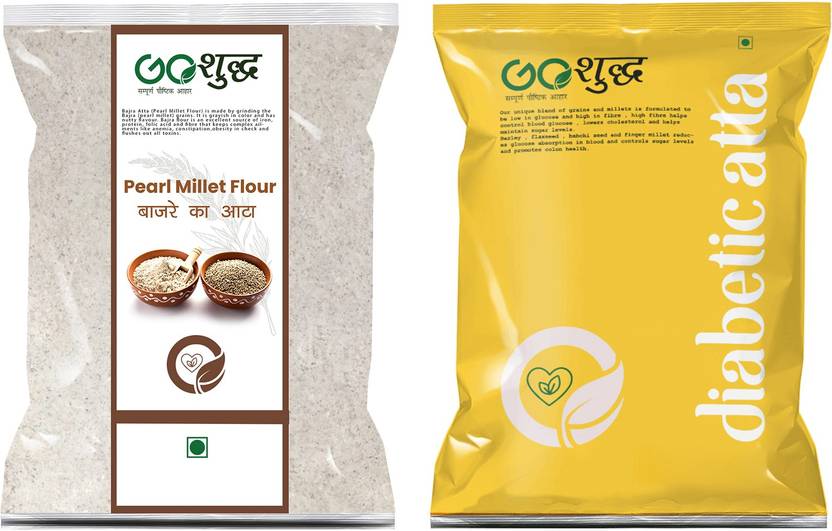 Goshudh Bajra Atta (Pearl Millet Flour) 2Kg & Diabetic Flour / Atta 1Kg