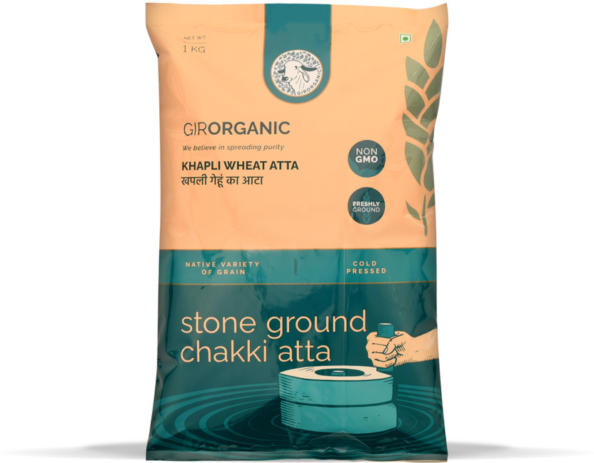 GIRORGANIC GIRORGANIC Stoneground Organic Khapli Wheat Atta/Flour | 100% Whole Emmer Wheat(1 kg) - Flipkart Deal